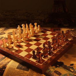 Jeu d'échecs en bois pliant