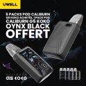 5 Packs Pod Caliburn G5 Koko Achetés, 1 Pack Pod Caliburn G5 Koko Oynx Black Offert - Uwell [Offre]